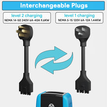 Load image into Gallery viewer, Portable Level 1-2 J1772 EV Charger | 110-240V | 40 Amp | NEMA 5-15& 14-50 Plug