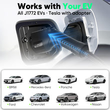Load image into Gallery viewer, MUSTART Level 2 SAE J1772 EV Charger | 40A | NEMA 14-50 | 240V | 21FT | With Display
