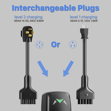 Load image into Gallery viewer, Level 1 and Level 2 Portable Tesla Charger (15&amp;40 Amp, 100-240V, 25ft Cable) NEMA 5-15&amp;NEMA 14-50 Tesla Electric Vehicle Charger
