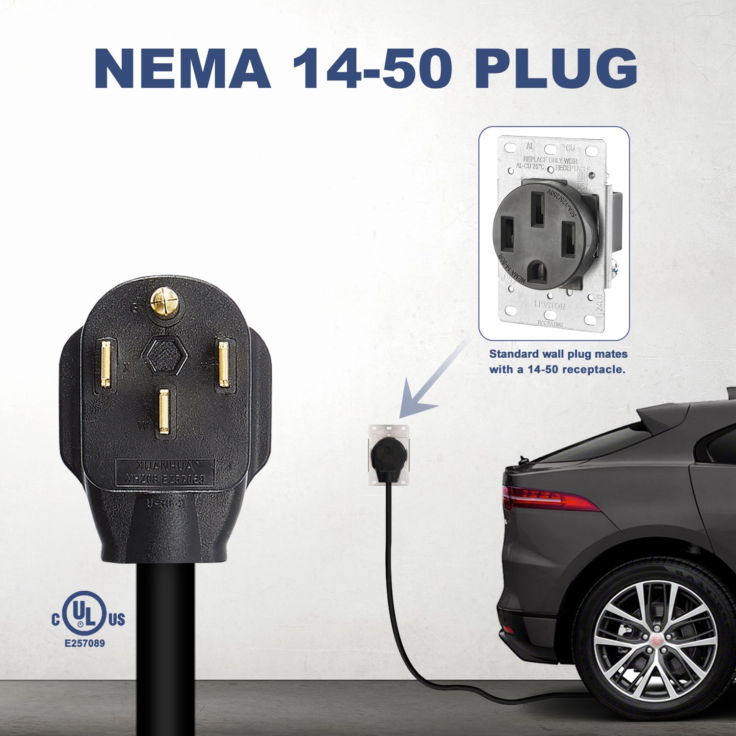 MUSTART レベル2 ポータブルEV充電器（240ボルト、25フィートケーブル、40アンペア） 40Amp NEMA14-50 : MUSTART Level 2 EV Charger, 40 Amp, 240 Volt, 25ft