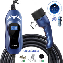 Load image into Gallery viewer, EVFUEL - Type 2 EV Charger | 16A | Single-Phase CEE Plug | 250V | 4KW | 5 Meters | Portable
