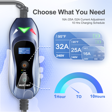 Load image into Gallery viewer, MUSTART - Level 2 EV Charger | 15/25/32 Amp Adjustable | NEMA 14-50 | 240V | 25FT | Portable | Outdoor Use
