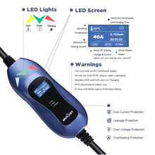 Load image into Gallery viewer, MUSTART - Level 2 EV Charger | 40A | NEMA 6-50 | 240V | 9.6KW | 25FT | Portable | Outdoor Use
